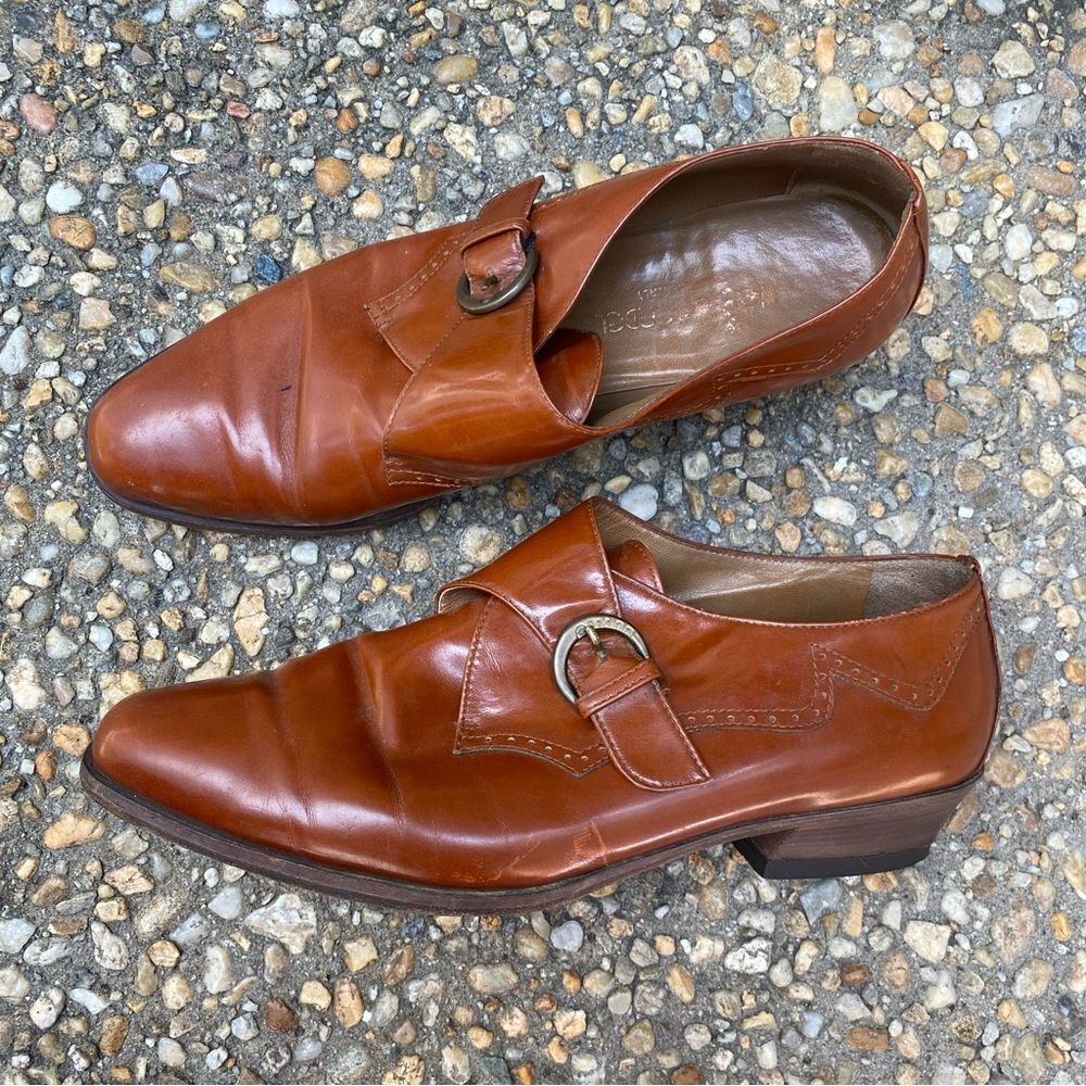 Vintage 1980’s Henry Bendel wing tip monk strap ankle booties 39.5 Italy 9 US